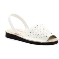 Zapatos Mujer Sandalias Menorquinas Avarcas Acolchadas de piel blanca by Blanco