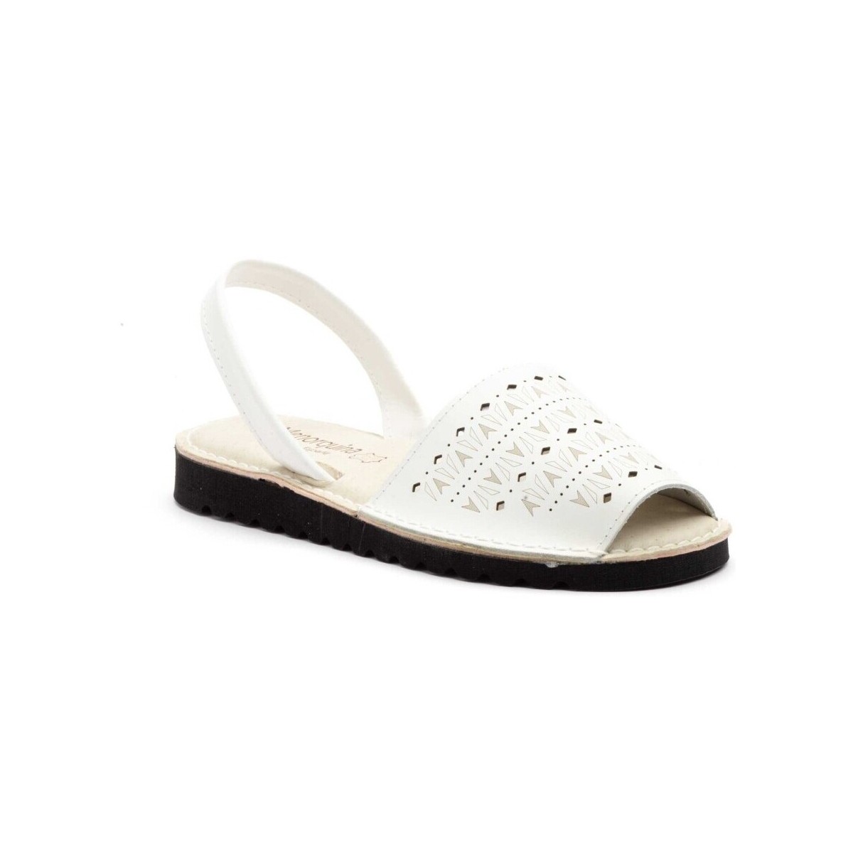 Zapatos Mujer Sandalias Menorquinas Avarcas Acolchadas de piel blanca by Blanco