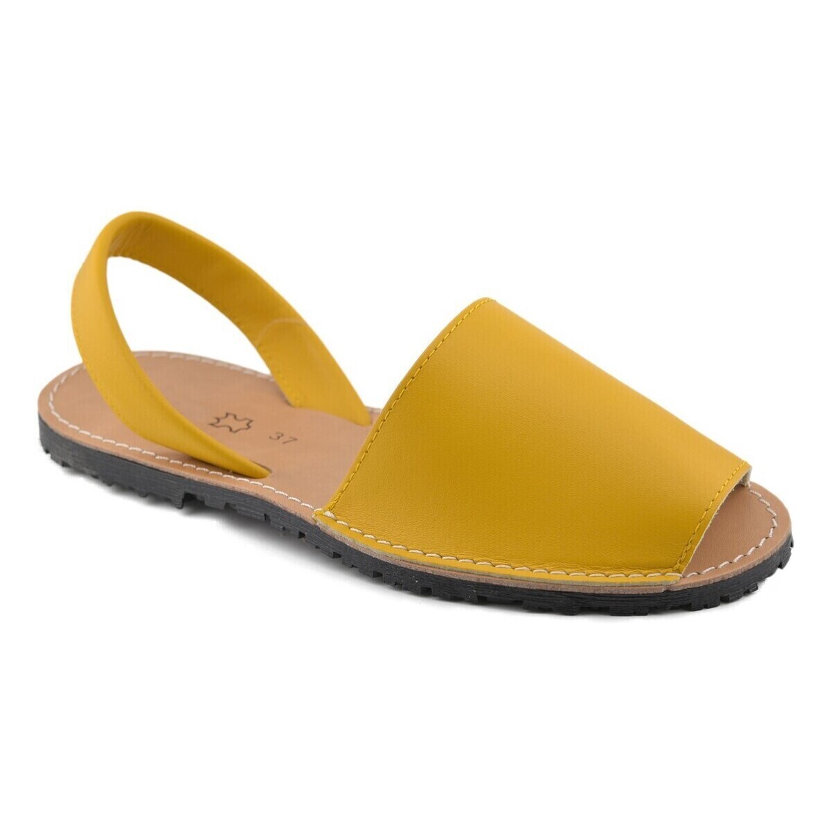 Zapatos Mujer Sandalias Cbp - Conbuenpie Avarcas Menorquinas de piel amarillas by CBP Amarillo