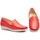 Zapatos Mujer Mocasín Par Y Medio Mocasines de piel rojos by Rojo