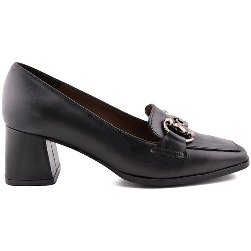 Zapatos Mujer Mocasín Classyco Mocasines negros de piel con tacón by Negro