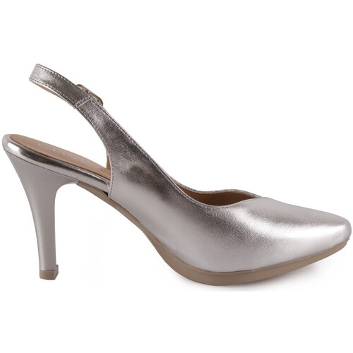 Zapatos Mujer Zapatos de tacón Chamby Salones Destalonados plata de piel by Plata