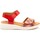 Zapatos Mujer Sandalias Calzados Dsd Sandalias de piel roja con cuña by DSD Rojo