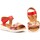 Zapatos Mujer Sandalias Calzados Dsd Sandalias de piel roja con cuña by DSD Rojo