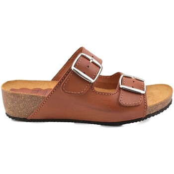 Zapatos Mujer Sandalias Blusandal Sandalias Bio de piel marrón by Marrón
