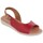 Zapatos Mujer Sandalias Blusandal Sandalias rojas de piel by Rojo