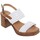 Zapatos Mujer Sandalias Blusandal Sandalias de piel blancas con tacón by Blanco