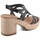 Zapatos Mujer Sandalias Blusandal Sandalias de piel negras con tacón by Negro