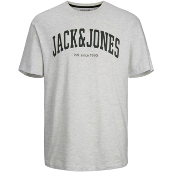 textil Niño Camisetas manga corta Jack & Jones 12237441 JJEJOSH TEE SS CREW NECK NOOS JNR WHITE MELANGE Gris