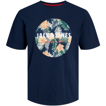 textil Hombre Camisetas manga corta Jack & Jones 12248072 JJCHILL SHAPE TEE SS CREW NECK NAVY BLAZER Azul
