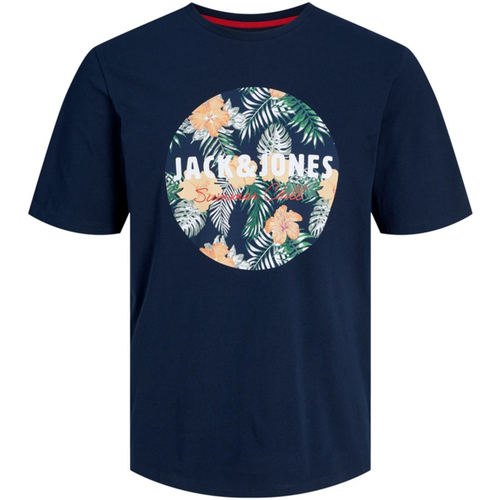 textil Hombre Camisetas manga corta Jack & Jones 12248072 JJCHILL SHAPE TEE SS CREW NECK NAVY BLAZER Azul