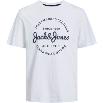 textil Hombre Camisetas manga corta Jack & Jones 12247972 JJFOREST TEE SS CREW NECK WHITE Blanco