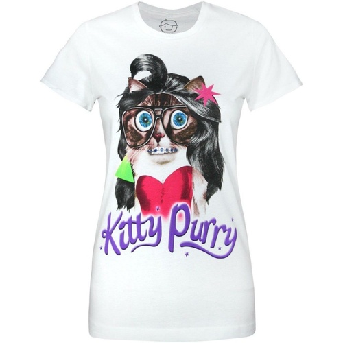 textil Mujer Camisetas manga larga Goodie Two Sleeves Kitty Purry Blanco