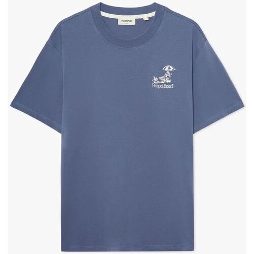 textil Camisetas manga corta Pompeii Brand Camiseta Azul Pompeii Slate Blue Sun Bat Azul
