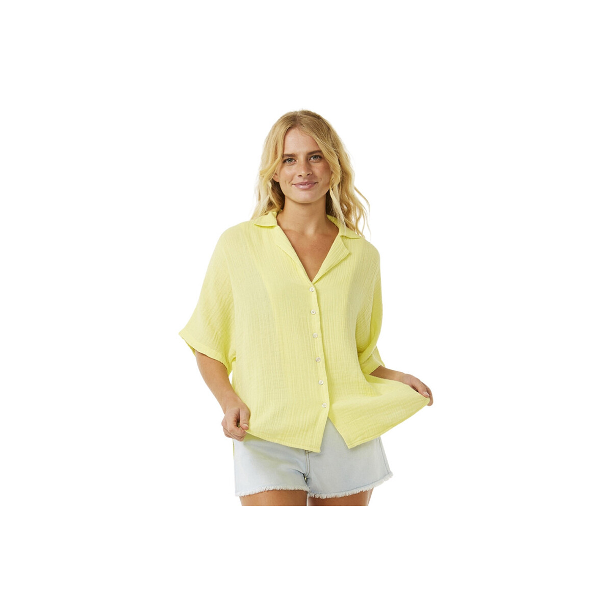 textil Mujer Camisas Rip Curl PREMIUM SURF S/S Amarillo