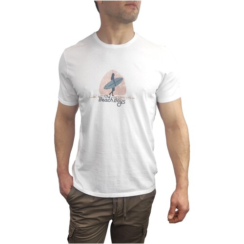 textil Hombre Camisas manga larga Ecoalf - Camiseta Barbara The Beach Boys Blanco