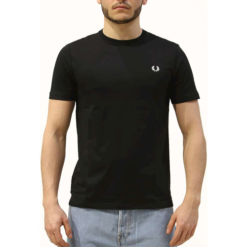 textil Hombre Tops y Camisetas Fred Perry Crew Neck T-Shirt Negro