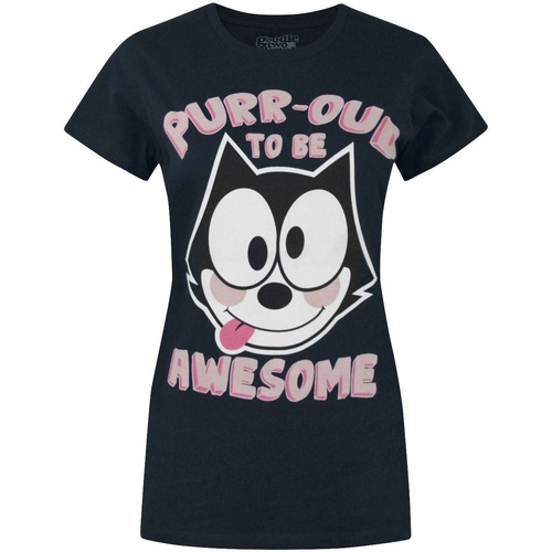 textil Mujer Camisetas manga larga Goodie Two Sleeves Purr-oud To Be Awesome Azul