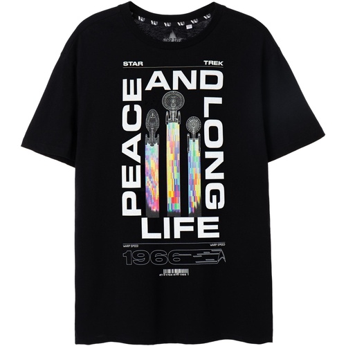 textil Hombre Camisetas manga larga Star Trek Peace And Long Life Negro