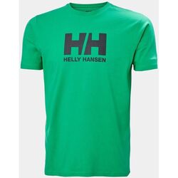 textil Abrigos Helly Hansen Camiseta Verde  Logo Bright Verde
