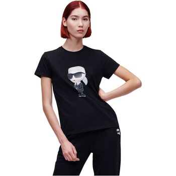 textil Mujer Camisas Karl Lagerfeld - Camiseta Karl Ikonik 2.0 Negro