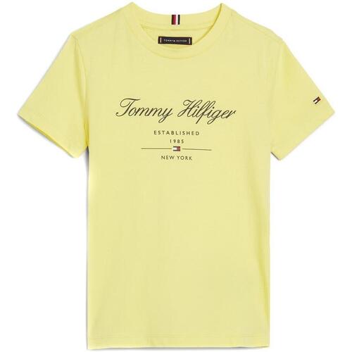 textil Niño Tops y Camisetas Tommy Hilfiger TOMMY SCRIPT TEE Amarillo
