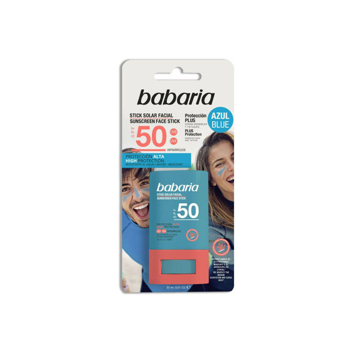 Belleza Protección solar Babaria Solar Stick Facial Azul Spf50 20 Gr 