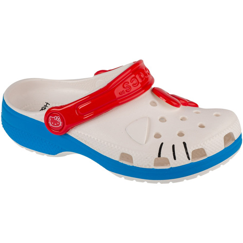 Zapatos Niños Pantuflas Crocs Classic Hello Kitty Iam Kids Clog Blanco