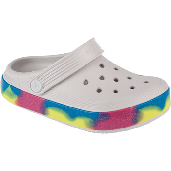Zapatos Niños Pantuflas Crocs Off Court Glitter Band Kids Clog Blanco