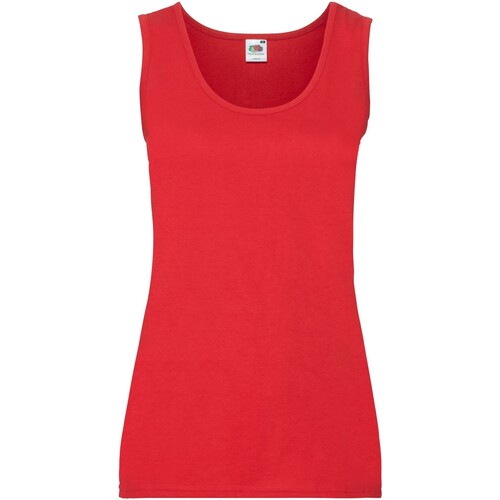 textil Mujer Camisetas sin mangas Fruit Of The Loom Valueweight Rojo