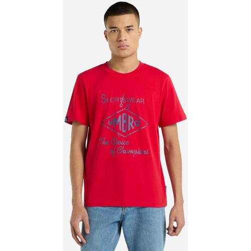 textil Hombre Camisetas manga larga Umbro UO2076 Rojo