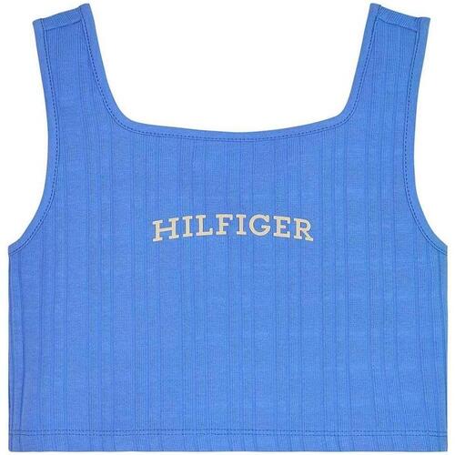 textil Niña Tops y Camisetas Tommy Hilfiger MONOTYPE RIB KNIT TOP Azul