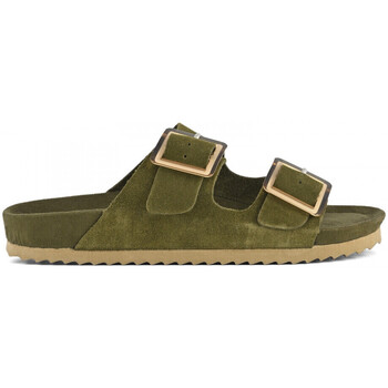 Zapatos Mujer Sandalias Colors of California Cow suede bio with two buckles Verde