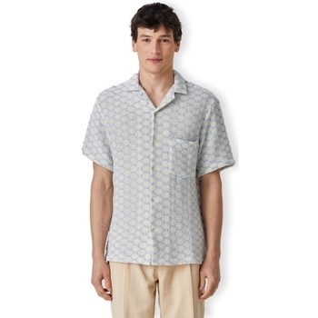 Portuguese Flannel Net Shirt - Blue Beige
