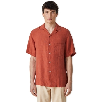 textil Hombre Camisas manga larga Portuguese Flannel Linen Camp Collar Shirt - Terracota Rojo