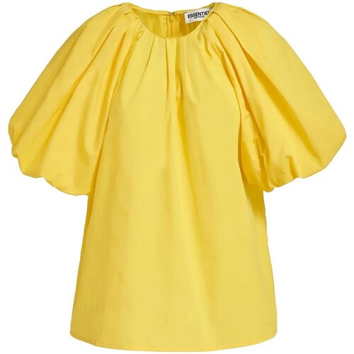 textil Mujer Tops / Blusas Essentiel - Blusa con Mangas Abullonadas Amarillo