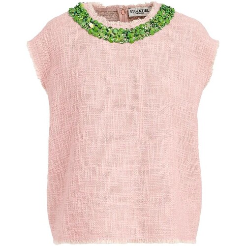 textil Mujer Tops / Blusas Essentiel - Blusa con Cuello Adornado Rosa