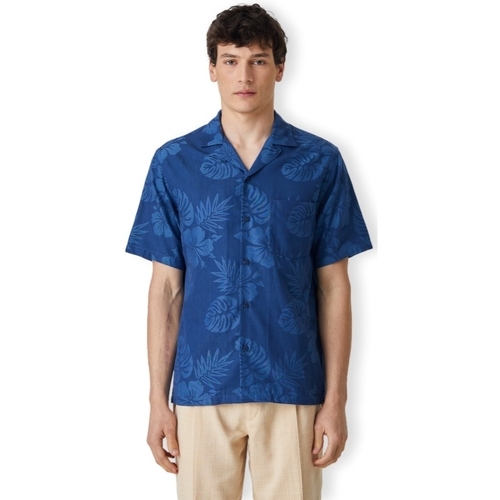 textil Hombre Camisas manga larga Portuguese Flannel Island Jaquard Flowers Shirt - Blue Azul