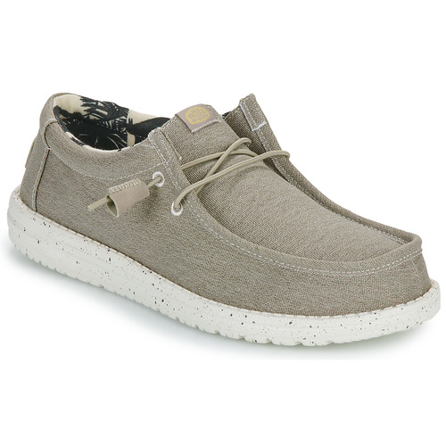 Zapatos Hombre Slip on HEYDUDE Wally Stretch Canvas Beige