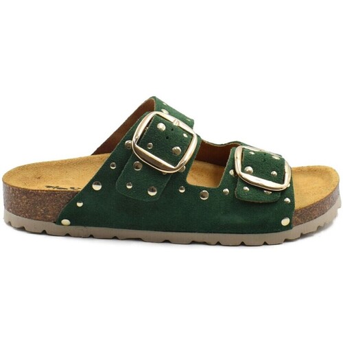 Zapatos Mujer Sandalias Biocomfort Sandalias bio planas de piel verdes by Verde