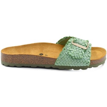 Zapatos Mujer Sandalias Biocomfort Sandalias bio planas de piel verdes by Verde