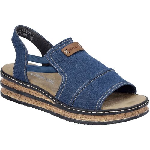 Zapatos Mujer Sandalias Rieker 62982 Azul