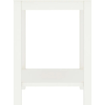Maison D'home Mesita de noche madera maciza de pino blanco 35x30x47 cm Blanco