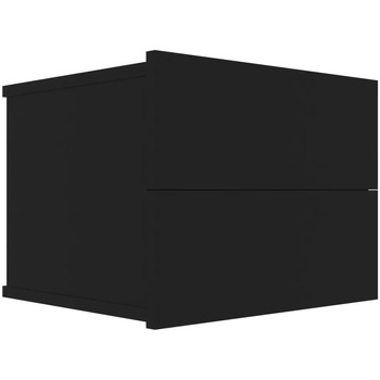 Maison D'home Mesita de noche madera contrachapada negro 40x30x30 cm Negro