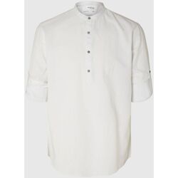 textil Hombre Camisas manga larga Selected 16092977 LINEN TUNIC-BRIGHT WHITE Blanco