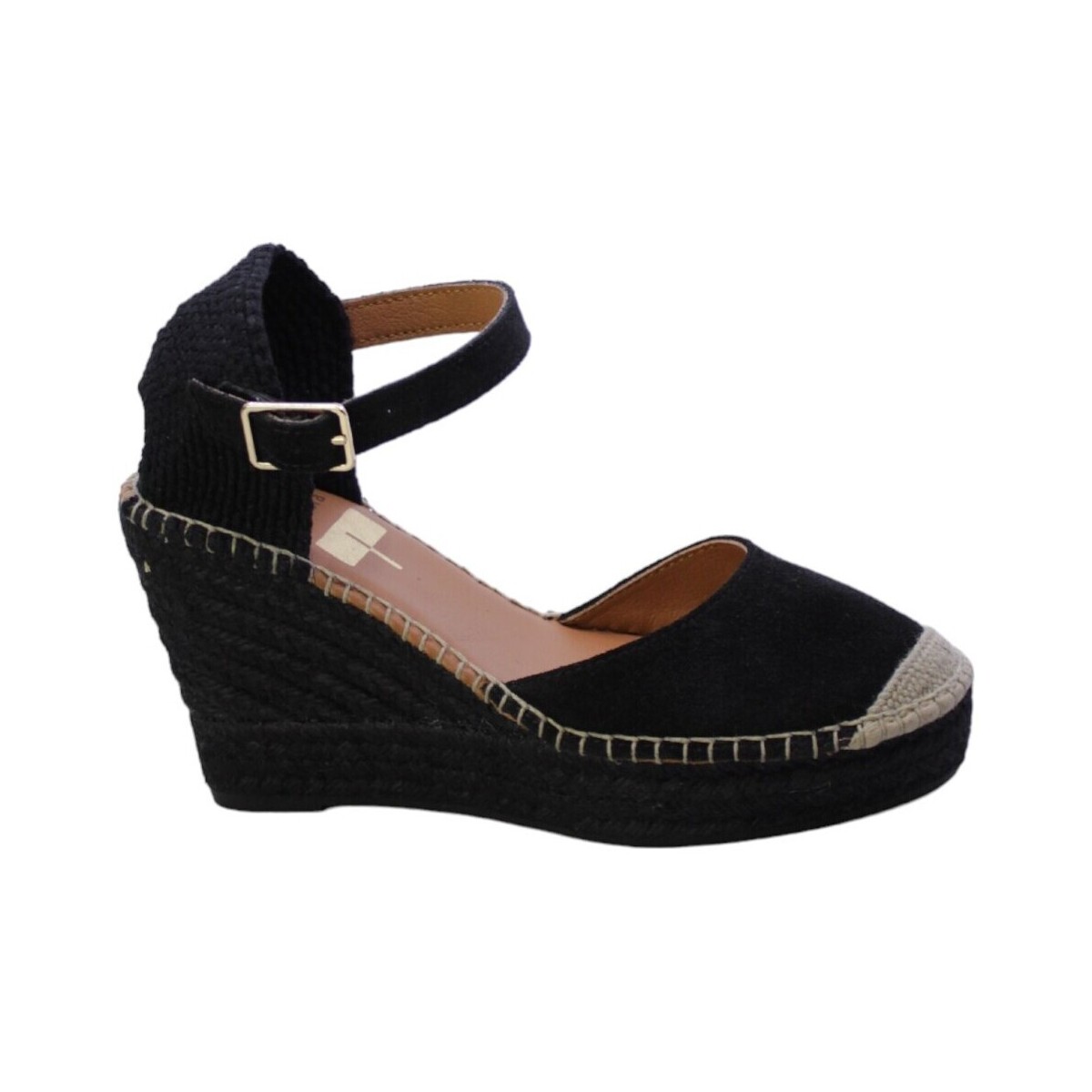 Zapatos Mujer Sandalias Viguera Sandalo Espadrillas Donna Nero 1632/24 Negro