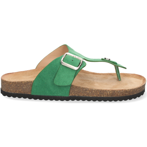 Zapatos Mujer Sandalias Póker De Damas Sandalia Plana de Esclava con Hebilla mujer Verde