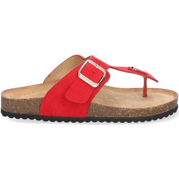 Zapatos Mujer Sandalias Póker De Damas Sandalia Plana de Esclava con Hebilla mujer Rojo