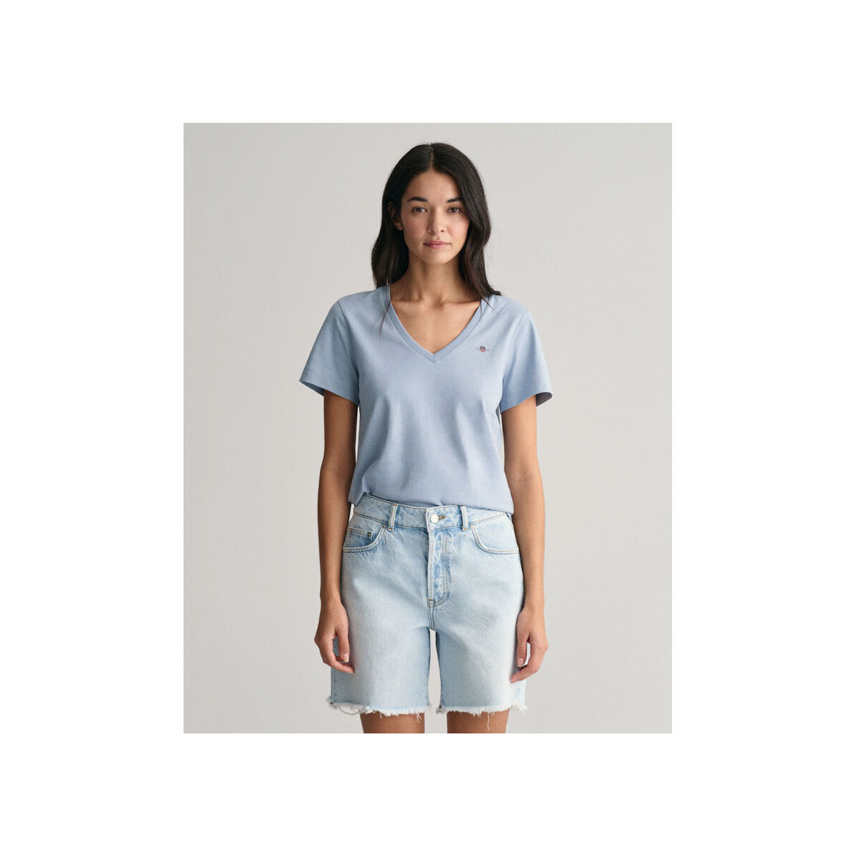textil Mujer Tops y Camisetas Gant Camiseta con escudo y cuello en V Azul