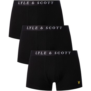 Lyle & Scott Pack De 3 Calzoncillos De Piqué Marrón Negro